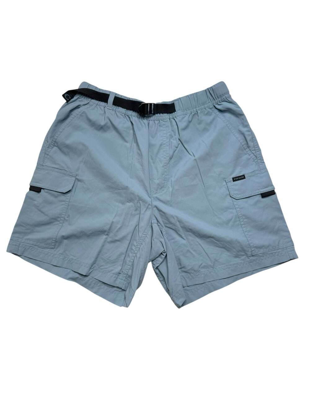 Coach CY570 Nylon Utility Short In Recycled Nylon Light Blue Size S